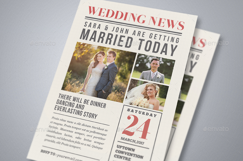 Newspaper Wedding Invitation by Guuver GraphicRiver